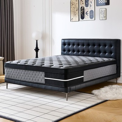 12 14 Inch Queen Hybrid Mattress Pocket Spring Cooling Gel Foam Medium Firm Grey