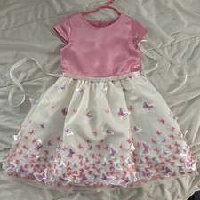 Girls Party Dress Pink White With Butterflies Tulle Skirt Size 10 Purple Rose