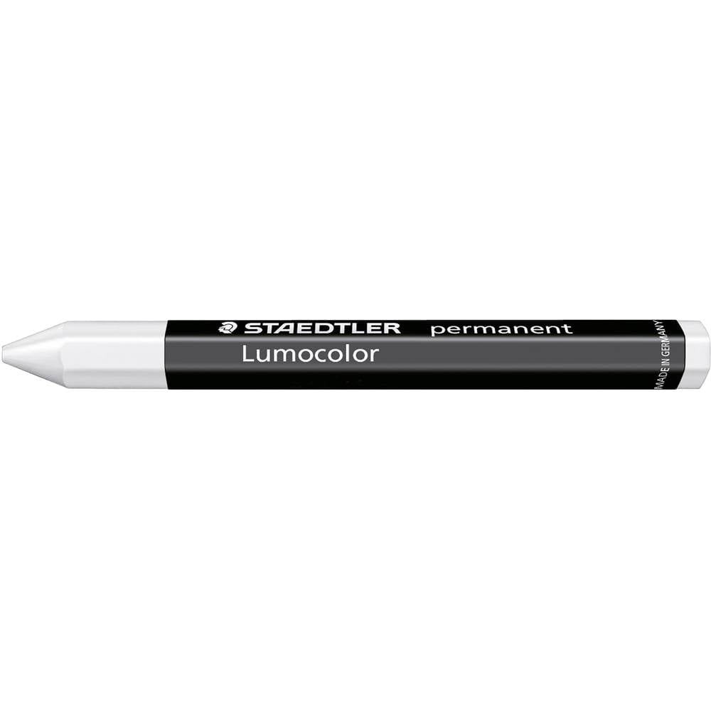 Crayons permanents Lumocolor fini blanc pour ecrire sous la pluie sur chantier