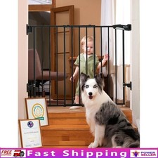 Hardware Mount Baby Gate Stairs Auto-Close Safe Walkway Extra Wide Design New