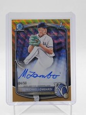 MICHAEL LOMBARDI 2025 BOWMAN CHROME DRAFT 1ST GOLD WAVE AUTOGRAPH /50 Q1940