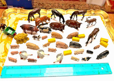 OLD POT METAL BARCLAY BRITAINS J HILL FARM ANIMAL FIGURE HAYSTACK PIGS DUCKS LOT