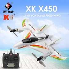 WLtoys XK X450 RC Airplane 2.4GH 6CH RC Glider Fixed Wing 6-axis Gyro Plane E2g3