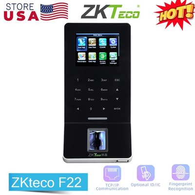 ZKTeco F22 2.4-inch Color Screen Biometric Fingerprint Attendance Time Clock