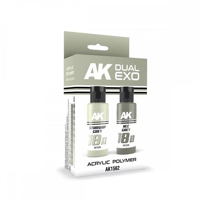 AK Interactive AK1562 - Starship Grey & NCC Grey Dual Exo Set 2x60ml - New