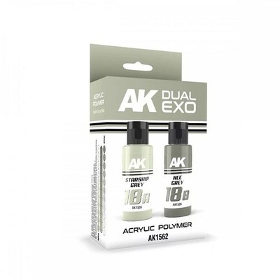 AK Interactive AK1562 - Starship Grey & Ncc Grey Dual Exo Set 2x60ml - Neu