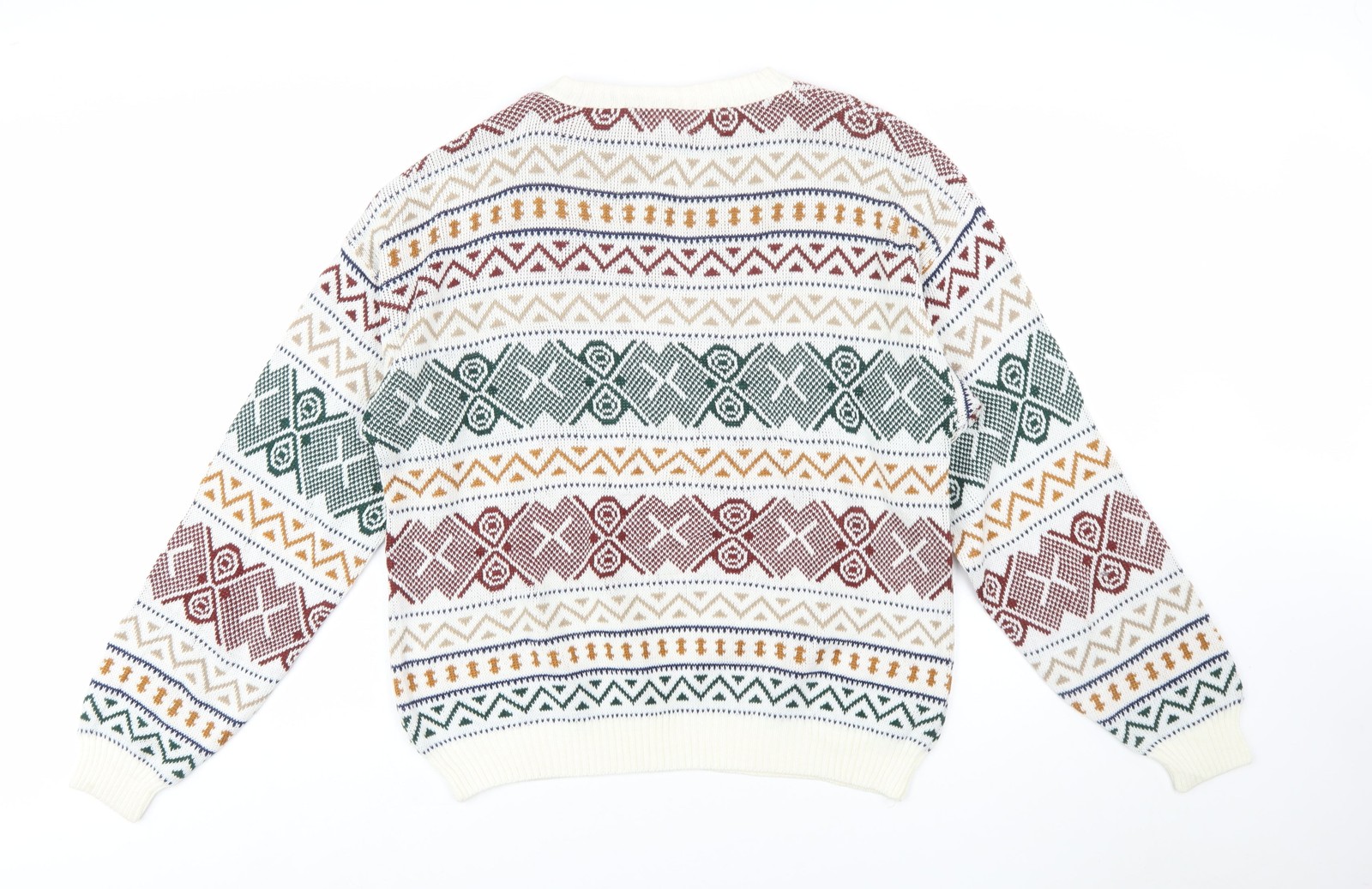 Le Tigre Mens Pullover Jumper Size L Multicoloured Crew Neck Geometric Casual image 4