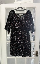 Pretty Black Floral Print Dress by ASOS. Size 14. New with Tags