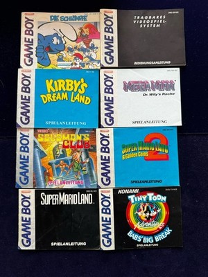 8 Anleitungen Von Gameboy Spielen Mario Land 1 + 2 Mega Man, Kirby
