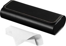 Leather Eyeglass Case RayLove Hard Shell Travel