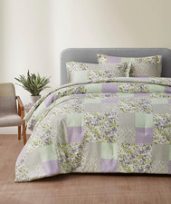 Daisy 3-Piece Printed Patchwork Comforter Set - Purple Butterfly Botanical Candy