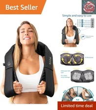 Shiatsu Massager with Heat - Portable Deep Tissue Kneading Pillow for Relaxation