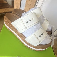 Crocs Brooklyn Woven Buckle Chalk Women's Slider Comfort UK 3 MPN 220585-03