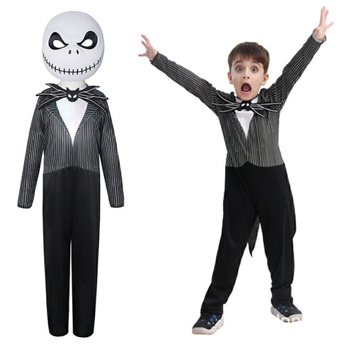 Jack Skellington cosplay Kids Boys Party COSPLAY Costume cosplay Halloween - Picture 3 of 12