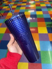 24oz. Venti Starbucks Purple Glitter Grid Tumbler Authentic NEW WITH TAGS