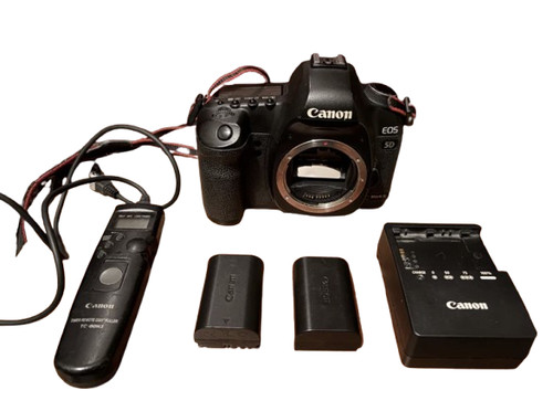 Canon EOS 5D Mark II 21.1MP DSLR Body, 55K Shutter, 2 Batteries, Charger, Remote