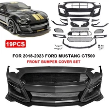 For 2018-2023 Ford Mustang GT500 Style Upgrade Front Bumper Grille Lip Assembly