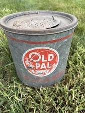 Vintage Old Pal Woodstream Galvanized Minnow Bucket Fishing Bait Pail