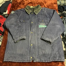 Vintage Walls DP&L Jacket Mens XL Blue Workwear Chore Coat Quilted Lined 90s
