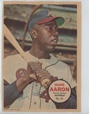 1967 Topps Poster Inserts Hank Aaron #15 HOF 0d6c