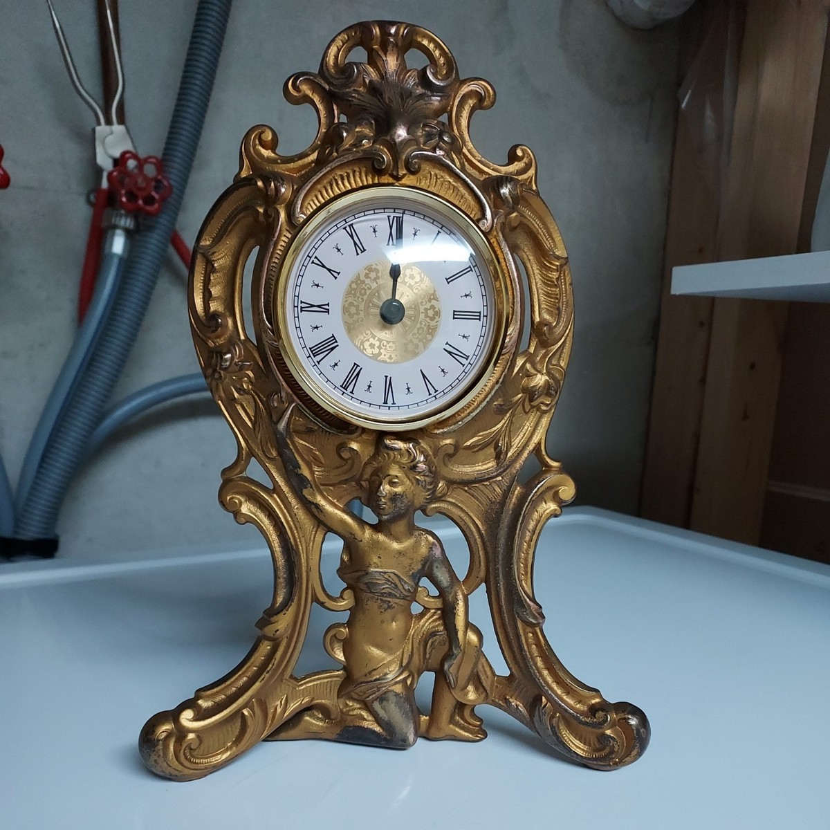 Antique 1906 Art Nouveau Westclox 420 Desk or Mantle Clock with
