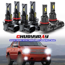 For Chevy Avalanche 2002-2005-6x LED Headlight Bulbs High Low Beam Fog Light