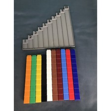 Unifix Cubes Lot, Interlocking Counting Math Manipulative W/base