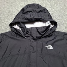 The North Face Jacket Girls Extra Large 18 Black Resolve Reflective Ripstop Rain