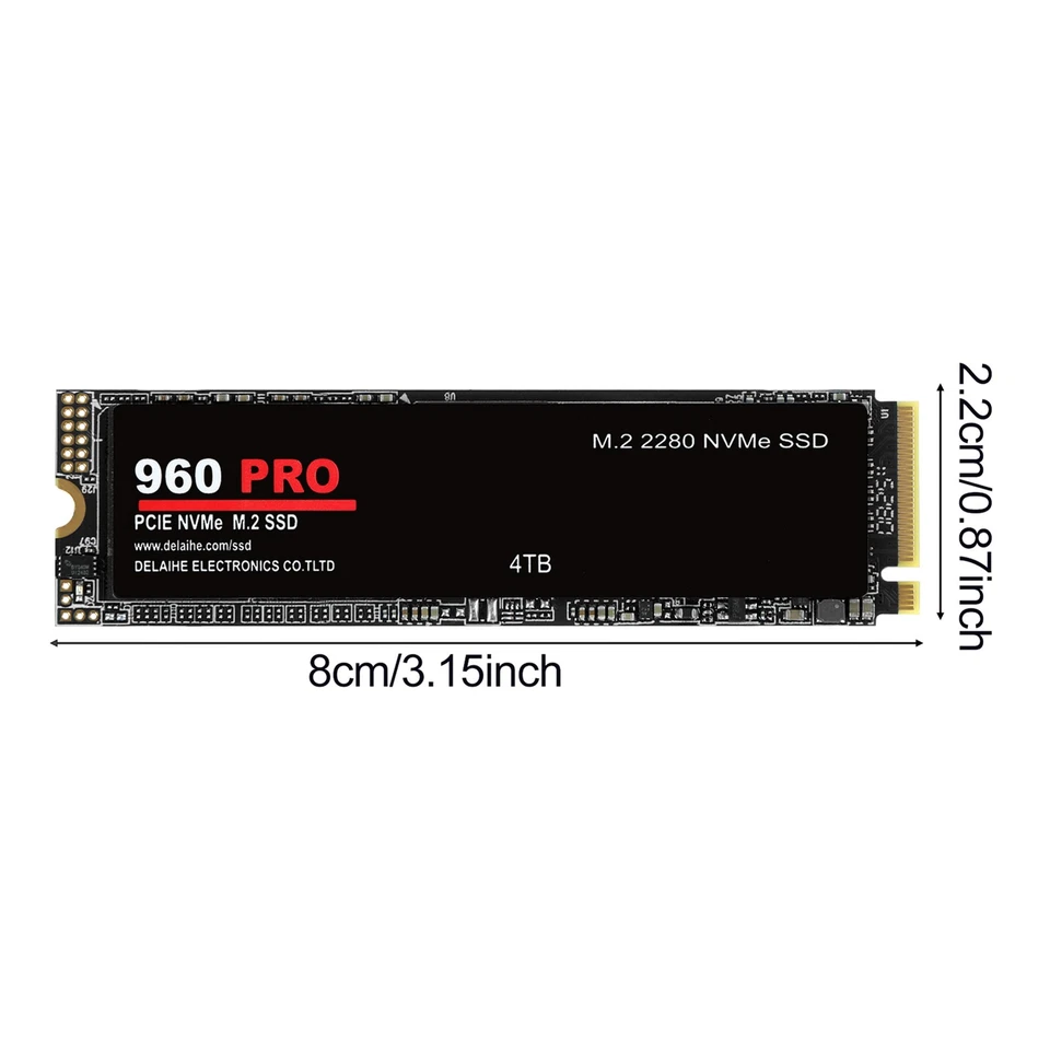 960 PRO M.2 SSD 1/2/4TB PCIe 4.0 NVMe - High Speed & Intelligent Temp Control