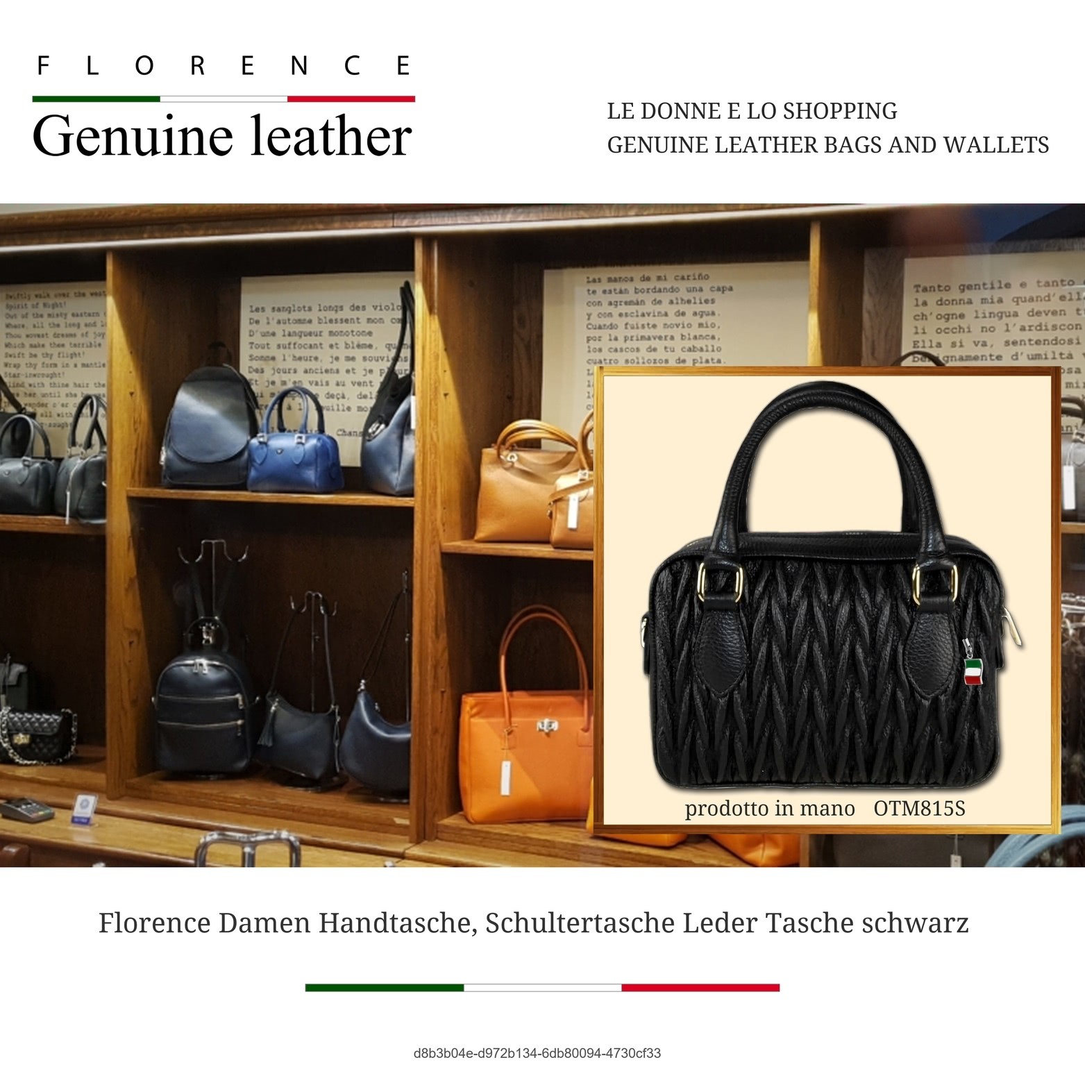 Borsa Da Donna Florence, Borsa A Spalla In Pelle Nera OTM815S foto 5