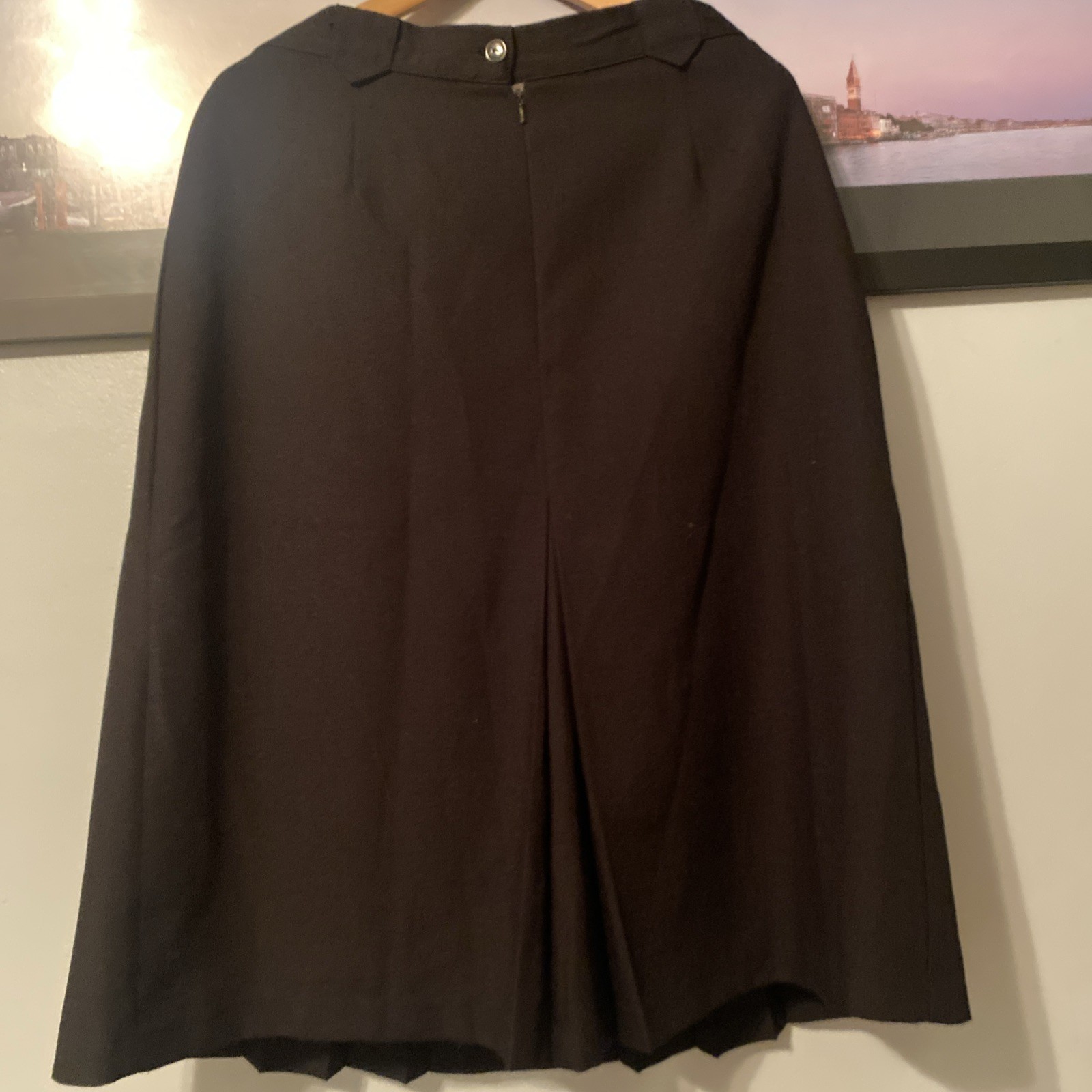 St Michael vintage Ladies black Pleated Skirt made in UK image 3