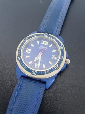 Sector Expander Exp 100 Blau Vintage Quarz 3251050025 Herrenuhr 50M 35mm
