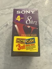 Sony T-160VF Premium Grade 8-Hour Blank VHS Tapes, 4 Pack Sealed New