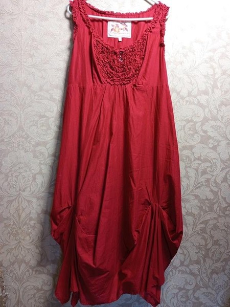 Women John Rocha Dress Burgundy Cotton 38 / M / 46