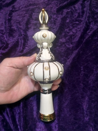 Topper Árbol de Navidad Florentino Lenox 10" Perla y Oro Usado ¡Bonito! - Imagen 16 de 16