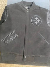 PRO STANDARD NFL PITTSBURGH STEELERS TRIPLE BLACK MEN'S SMALL VARSITY JACKET