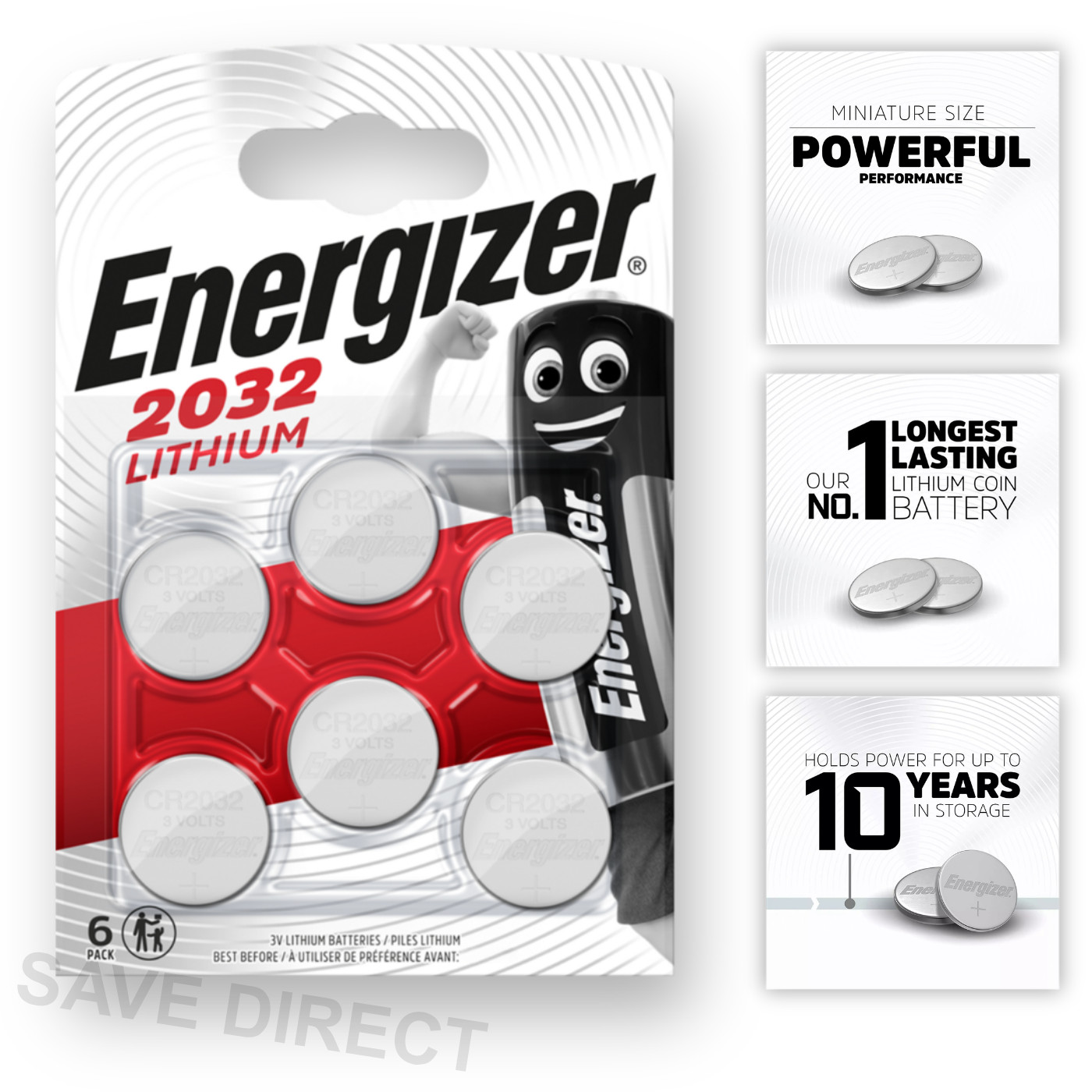 2032 CR2032 ENERGIZER Batteries DL2032 3V Lithium Cell Battery *EXPIRY 04/2033*