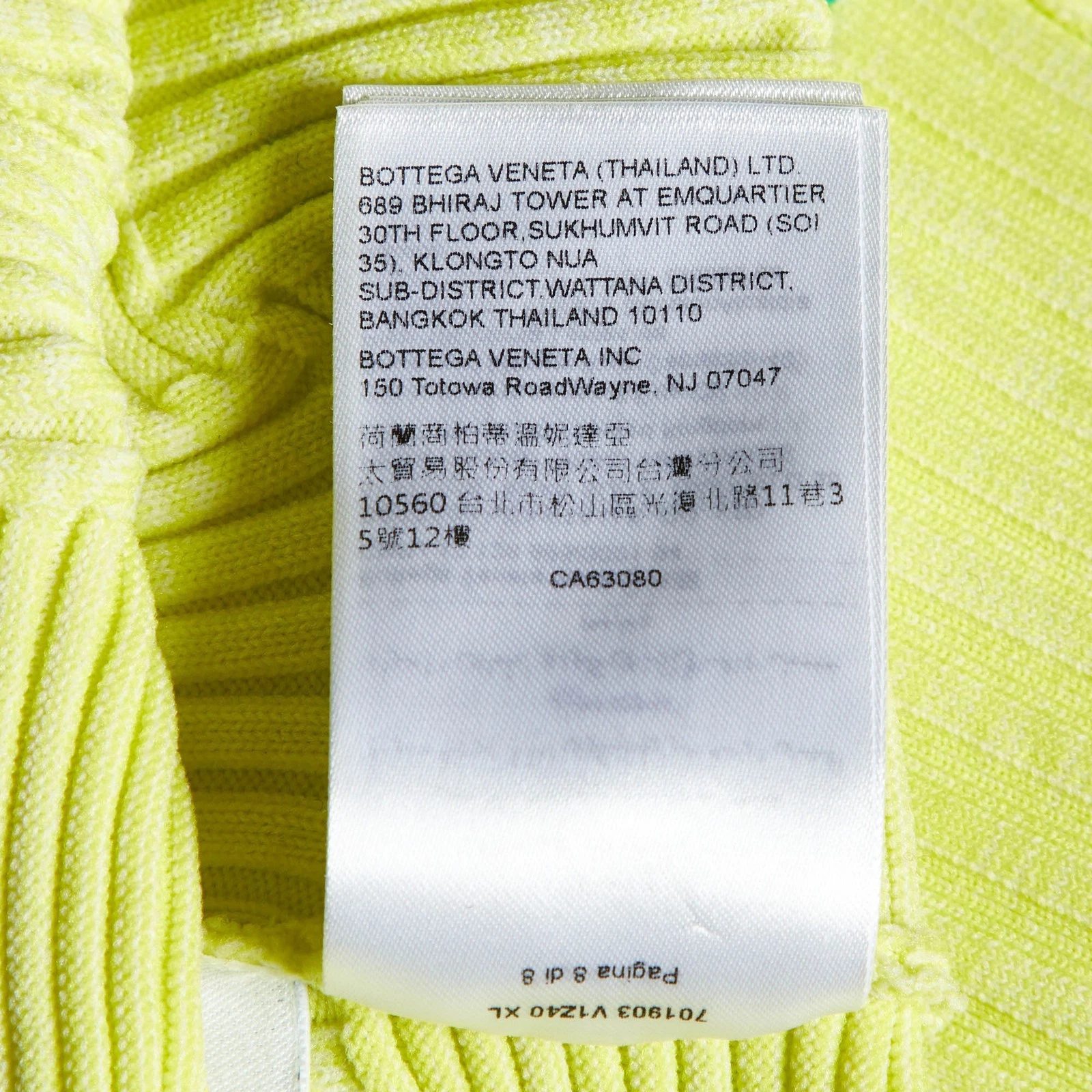 Abito midi Bottega Veneta giallo in maglia intreccio XL