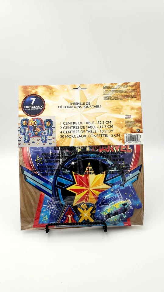 Capitana Marvel 7 Centros de Mesa +20 Piezas de Confeti Decoración Fiesta de Cumpleaños Nuevo Foto 4 de 4