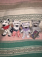 4 Grateful Dead 7  Plush Bears, Picasso Moon, Dupree, Freedom, Spinner Lot-LOW 