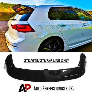 AUTO PERFECTIONISTS UK Ala spoiler tetto posteriore nero lucido stile Clubsport VW Golf MK8 R GTD GTI CS