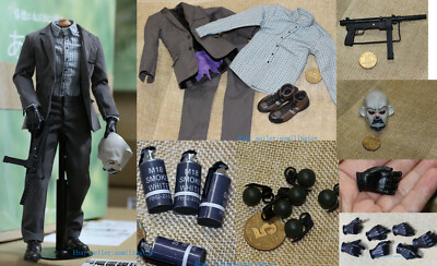 1/6 The Joker Bank Robber Edition Clothes Weapons Accessories F/12
