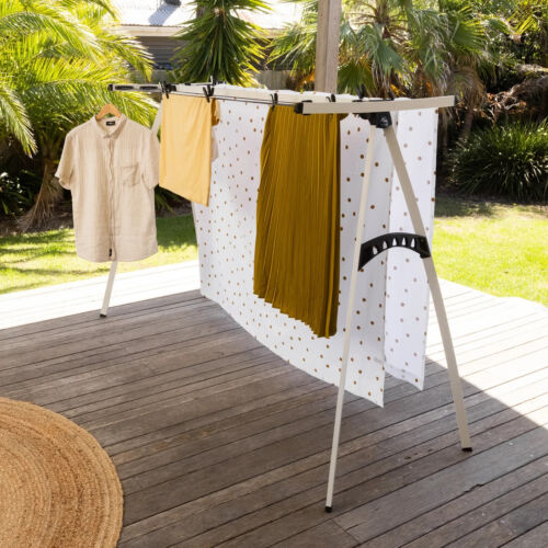 Hills Premium Portable 120 Clothesline 12m Drying Space - Surfmist - Picture 3 of 6