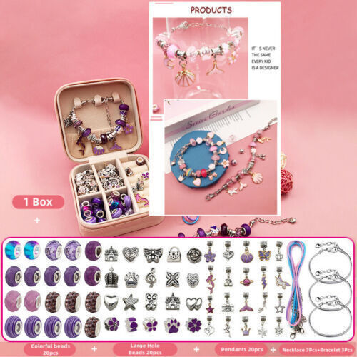 Ocean Style Bracelet Making Kit Beads Jewelry Charms Pendant DIY Girls Gift Box - Picture 3 of 11