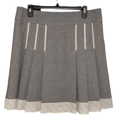 Phoebe Couture Pleated Gray Mini Skirt(Size 12)