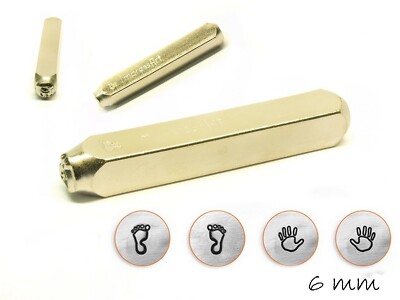 4 Stempel Hände und Füße Metall Schlagstempel Impressart, Schriftgröße: 6 mm