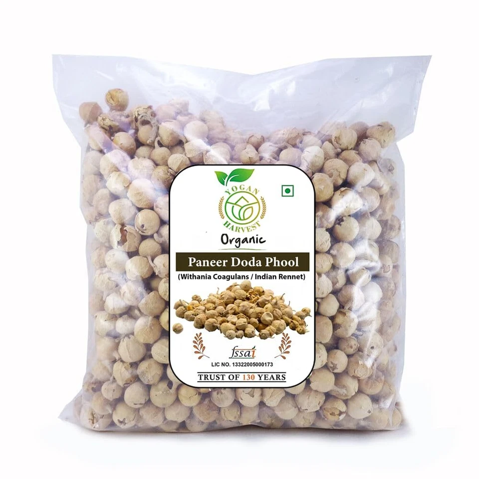 YOGAN HARVEST Organic& Natural PANEER DODI PHOOL PANEER DODA For Health Benefit 100 Grams!