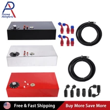 17 Gallon 64L Top-Feed Coated Fuel Cell Gas Tank+Cap+Level Sender+Steel Line Kit