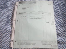 1966 SHELBY INVOICE TO FLEMING FORD SALES WRENS GEORGIA DATED 8-22-66