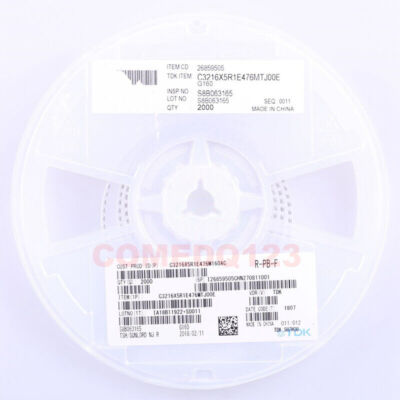 2000PCS/Reel 1206 47uF 25V X5R ±20% C3216X5R1E476MTJ00E Ceramic Capacitor #F8*